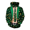 Homme Sweat à capuche Noir Vert Claire Vert Vert clair Capuche Plantes Imprimés Photos Imprimer du"idien Des sports 3D effet basique Design Fête de la Saint-Patrick Printemps Automne Vêtement miniinthebox