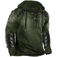 Homme Sweat à capuche Noir Vert Véronèse Gris Clair Gris foncé Capuche Rayure Imprimés Photos Imprimer Sport Loisir du"idien Des sports Estampage à chaud basique Design Casual Printemps miniinthebox