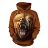 Homme Sweat à capuche Orange Marron Kaki Gris Capuche Animal Ours Imprimés Photos Imprimer du"idien Des sports 3D effet basique Vêtement de rue Design Printemps Automne Vêtement Tenue Pulls miniinthebox
