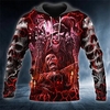 Homme Sweat à capuche Rouge Capuche Crânes Imprimés Photos Imprimer du"idien Des sports 3D effet basique Vêtement de rue Design Printemps Automne Vêtement Tenue Pulls Capuche Pulls molletonnés miniinthebox