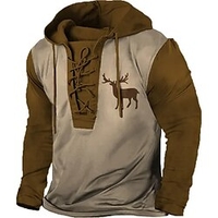 Homme Sweat à capuche Sweat Marron Capuche Bloc de couleur Chaque Imprimés Photos Lacet Imprimer Casual du"idien Des sports 3D effet basique Vêtement de rue Design Printemps Automne Vêtement miniinthebox
