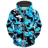 Homme Sweat à capuche zippé Veste Bleu Capuche 3D Print Imprimés Photos Zippé Imprimer Sport Loisir du"idien Des sports 3D effet Vêtement de rue Design Casual Printemps Automne Vêtement Tenue miniinthebox