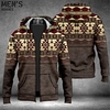 Homme Sweat à capuche zippé Veste Bleu Marron Vert Gris Capuche Style Bohème Imprimés Photos Zippé Imprimer Sport Loisir du"idien Des sports 3D effet Vêtement de rue Design Casual Printemps miniinthebox