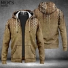 Homme Sweat à capuche zippé Veste Bleu Marron Vert Gris Capuche Style Bohème Imprimés Photos Zippé Imprimer Sport Loisir du"idien Des sports 3D effet Vêtement de rue Design Casual Printemps miniinthebox