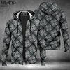 Homme Sweat à capuche zippé Veste Bleu Violet Marron Vert Kaki Capuche Géométrique Imprimés Photos Zippé Imprimer Sport Loisir du"idien Des sports 3D effet Vêtement de rue Design Casual miniinthebox