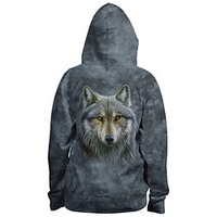 Homme Sweat à capuche zippé Veste Gris foncé Capuche Animal Loup Imprimés Photos Zippé Imprimer Sport Loisir du"idien Des sports 3D effet Vêtement de rue Design Casual Printemps Automne miniinthebox