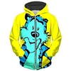 Homme Sweat à capuche zippé Veste Jaune Capuche Animal tigre Imprimés Photos Zippé Imprimer Sport Loisir du"idien Des sports 3D effet Vêtement de rue Design Casual Printemps Automne Vêtement miniinthebox