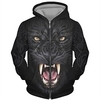 Homme Sweat à capuche zippé Veste Noir Capuche Animal Imprimés Photos Zippé Imprimer Sport Loisir du"idien Des sports 3D effet Vêtement de rue Design Casual Printemps Automne Vêtement Tenue miniinthebox