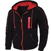 Homme Sweat à capuche zippé Veste Noir Rouge bleu marine Vert Gris foncé Capuche Plein Poche Sport Loisir du"idien Des sports Estampage à chaud basique Design Casual Printemps Automne miniinthebox