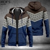 Homme Sweat à capuche zippé Veste Rouge Bleu Marron Vert Capuche Bloc de couleur Style Bohème Imprimés Photos Zippé Imprimer Sport Loisir du"idien Des sports 3D effet Vêtement de rue Design miniinthebox