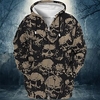 Homme Sweat à capuche zippé Veste Rouge Bleu Marron Vert Capuche Crânes Imprimés Photos Zippé Imprimer Sport Loisir du"idien Des sports 3D effet Vêtement de rue Design Casual Printemps Automne miniinthebox