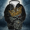 Homme Sweat à capuche zippé Veste Rouge Bleu Roi Bleu Marron Vert Capuche Crânes Imprimés Photos Zippé Imprimer Sport Loisir du"idien Des sports 3D effet Vêtement de rue Design Casual Printemps miniinthebox