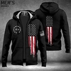 Homme Sweat à capuche zippé Veste Rouge Gris Capuche Imprimés Photos Drapeau National Zippé Imprimer Sport Loisir du"idien Des sports 3D effet Vêtement de rue Design Casual Printemps Automne miniinthebox