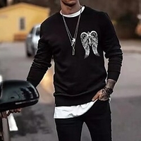 Homme Sweat Noir Blanche Jaune Rouge Bleu Col Rond Couleur unie Ailes Croix Imprimer Sport Loisir Casual Vêtement de rue Estampage à chaud basique Vêtement de rue Vêtement de sport Hiver Automne miniinthebox