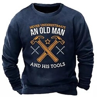 Homme Sweat shirt Noir Bleu Col Ras du Cou Géométrique Lettre Imprimer Sport Loisir du"idien Des sports Actif Vêtement de rue Frais Automne Printemps Vêtement Tenue Pulls Capuche Pulls miniinthebox