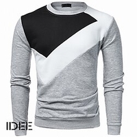 Homme Sweat shirt Noir Gris Clair Gris foncé Col Rond Bloc de couleur Sport Loisir du"idien Des sports Vêtement de rue Frais Casual Automne hiver Vêtement Tenue Pulls Capuche Pulls molletonnés miniinthebox