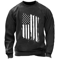 Homme Sweat shirt Noir Rouge bleu marine Vert Café Col Ras du Cou Imprimés Photos Drapeau National Sport Loisir du"idien Des sports Estampage à chaud basique Design Casual Printemps Automne miniinthebox