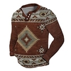 Homme Sweat shirt Sweat Bleu Marron Café Gris Col Henley Style Bohème Imprimés Photos Imprimer Casual du"idien Des sports 3D effet basique Vêtement de rue Design Printemps Automne Vêtement Tenue miniinthebox
