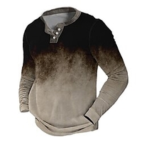 Homme Sweat shirt Sweat Bleu Marron Vert Gris Col Henley Imprimés Photos Imprimer Casual du"idien Des sports 3D effet basique Vêtement de rue Design Printemps Automne Vêtement Tenue Pulls miniinthebox