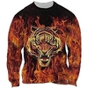 Homme Sweat shirt Sweat Bleu Violet Orange Vert Col Ras du Cou Animal tigre Imprimés Photos Patchwork Imprimer du"idien Des sports Vacances 3D effet Vêtement de rue Design Casual Printemps miniinthebox