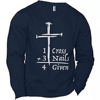 Homme Sweat shirt Sweat Noir bleu marine Col Ras du Cou Imprimés Photos Croix Imprimer du"idien Des sports Vacances 3D effet basique Vêtement de rue Design Printemps Automne Vêtement Tenue miniinthebox