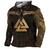 Homme Sweat shirt Sweat Rouge Bleu Violet Marron Gris Col Mao Tribal Imprimés Photos Lacet Sport Loisir Casual du"idien 3D effet basique Vêtement de rue Design Printemps Automne Vêtement Tenue miniinthebox