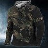 Homme Sweat shirt Sweat Vert Véronèse Bleu Violet Gris Col Mao Imprimés Photos camouflage Lacet Sport Loisir Casual du"idien 3D effet basique Vêtement de rue Design Printemps Automne Vêtement miniinthebox