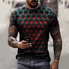 Homme T shirt Tee 3D Print Col Ras du Cou Col Rond Vert Violet Vert Claire Rose Pourpre foncé 3D effet Grande Taille Casual du"idien Manche Courte Vêtement Tenue Rétro Vintage Vêtement de rue miniinthebox