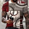 Homme T shirt Tee Chemise Tee Géométrique 3D Imprimés Photos Col Rond Vert Noir Bleu Violet Jaune 3D effet du"idien Vacances Manche Courte Imprimer Vêtement Tenue Polyester basique Design Casual miniinthebox