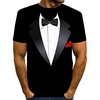 Homme T shirt Tee Graphic Col Rond Noir Bleu Jaune Vin Rouge 3D effet du"idien Manche Courte Imprimer Vêtement Tenue basique Exagéré miniinthebox