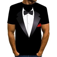 Homme T shirt Tee Graphic Col Rond Noir Bleu Jaune Vin Rouge 3D effet du"idien Manche Courte Imprimer Vêtement Tenue basique Exagéré miniinthebox