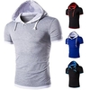Homme T shirt Tee Plein Capuche Casual Vacances Manche Courte Vêtement Tenue Coton Sportif Mode Léger Grand et grand miniinthebox