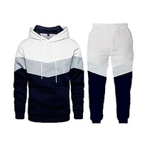 Homme Unisexe Sweat à capuche Survêtement Sweat Ensemble de sweats à capuche Pardessus Blanche Jaune Vert Véronèse Rouge Orange Col Ras du Cou Capuche Couleur unie Poche Travail Sport Loisir Casual miniinthebox