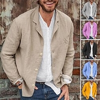 Homme Veste légère veste été Veste Blouson blazer Respirable Extérieur du"idien Boutonnage Simple Col rabattu Sportif Casual Veste Vêtements d