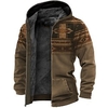 Homme Veste Polaire Sweat à capuche zippé Sweat à capuche en molleton Veste sherpa Hoodies épais Bleu Violet Marron Gris Capuche Imprimés Photos Zippé Imprimer Sport Loisir du"idien Des sports miniinthebox