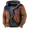 Homme Veste Polaire Sweat à capuche zippé Sweat à capuche en molleton Veste sherpa Jaune Vert Véronèse Kaki Orange Marron Capuche Imprimés Photos Drapeau National Zippé Imprimer Casual du"idien miniinthebox