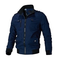 Homme Veste"idien Automne hiver Normal Manteau Mao Standard Veste Manches Longues Couleur Pleine Bleu Vert Véronèse Kaki miniinthebox