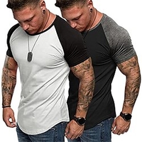 Hommes 2 packs gym muscle t-shirts fitness entraînement baseball t-shirts miniinthebox