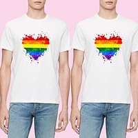 Inspiré par Défilé de la fierté Fierté LGBT Fierté gai Drapeau arc-en-ciel Manches Ajustées Anime 100 % Polyester Animé Harajuku Art graphique Kawaii Tee-shirt Pour Homme / Femme / Couple miniinthebox