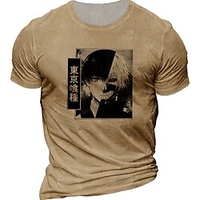 Inspiré par Goule de Tokyo Ken Kaneki Manches Ajustées Anime 100 % Polyester Animé Classique Style de rue Tee-shirt Pour Homme miniinthebox