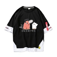 Inspiré par Homme à la tronçonneuse Denji Pochita Manches Ajustées Animé Art graphique Tee-shirt Pour Homme Femme Unisexe Adulte Estampage à chaud 100 % Polyester Casual"idien miniinthebox