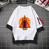 Inspiré par Homme à la tronçonneuse Denji Pochita Manches Ajustées Animé Art graphique Tee-shirt Pour Homme Femme Unisexe Adulte Estampage à chaud 100 % Polyester Casual"idien miniinthebox