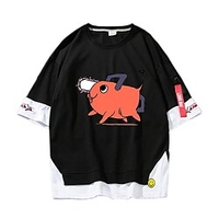 Inspiré par Homme à la tronçonneuse Denji Pochita Manches Ajustées Animé Art graphique Tee-shirt Pour Homme Femme Unisexe Adulte Estampage à chaud 100 % Polyester Casual"idien miniinthebox