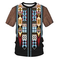 Inspiré par indien américain Indien Manches Ajustées Anime Polyester Animé 3D Harajuku Art graphique Tee-shirt Pour Homme / Femme / Couple miniinthebox