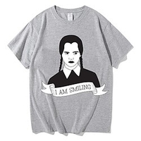 Inspiré par Mercredi Addams Famille Addams Mercredi Manches Ajustées Anime Dessin Animé Animé Classique Basique Style de rue Tee-shirt Pour Homme Femme Unisexe Adulte Estampage à chaud 100 % Polyester miniinthebox