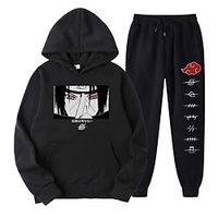 Inspiré par Naruto Akatsuki Itachi Uchiha Pantalon Tenue Sweat à capuche Animé Harajuku Art graphique Kawaii Pantalon Pour Homme Femme Unisexe Adulte Estampage à chaud 100 % Polyester miniinthebox