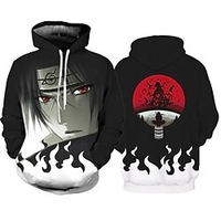 Inspiré par Naruto Akatsuki Uchiha Itachi Costume de Cosplay Sweat à capuche Imprime Imprimé Sweat à capuche Pour Homme Femme Adulte Impression 3D Polyester miniinthebox