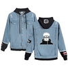 Inspiré par Naruto Cosplay Akatsuki Douleur Sweat à capuche Tissu Denim Imprimé Imprimé Veste en jean Veste en jean Pour Femme / Homme miniinthebox