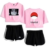 Inspiré par Naruto Cosplay Akatsuki Uchiha Tenue Haut Découpé Anime Imprime Imprimé Harajuku Art graphique Short Pour Femme Adulte Pur coton miniinthebox