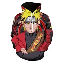 Inspiré par Naruto Costume de Cosplay Sweat à capuche Imprime Imprimé Sweat à capuche Pour Homme Femme Adulte Polyester miniinthebox